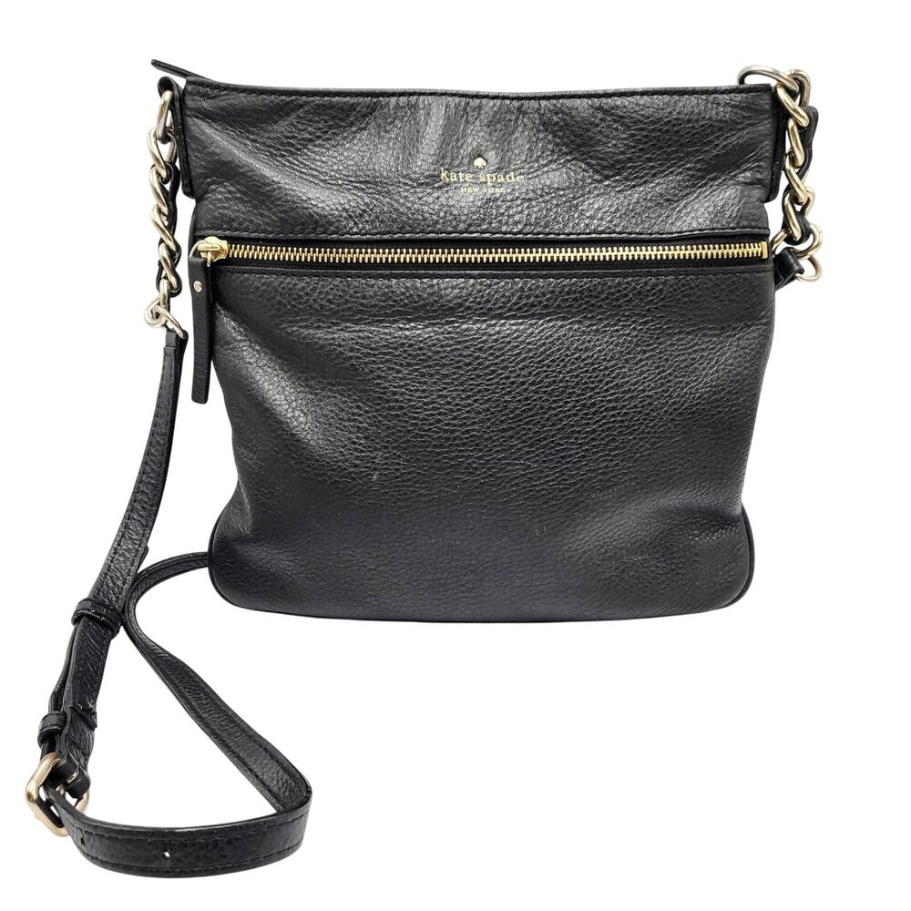 Kate Spade New York Jackson Street Melisse Black Pebbled Leather Crossbody Bag